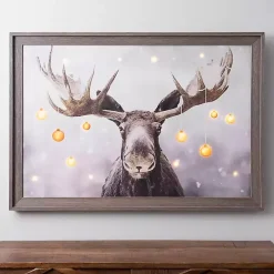 Pre-Lit Elmer the Moose Framed Canvas Art Print