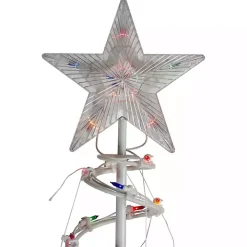 Pre-Lit Multicolor White Spiral Trees, Set of 3