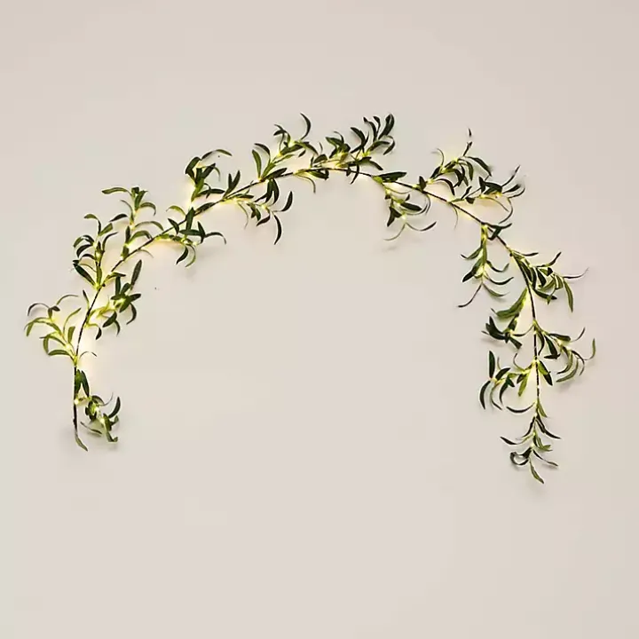 Pre-Lit Olive Branch Battery Operated Garland