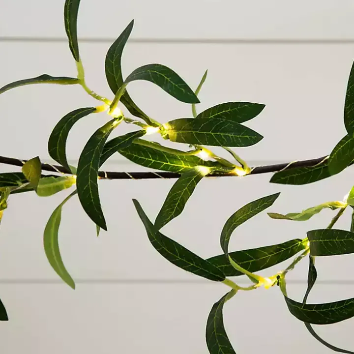 Pre-Lit Olive Branch Battery Operated Garland