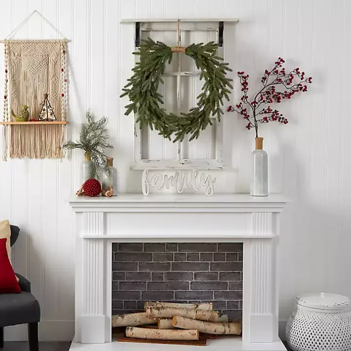 Pre-Lit Twine Bound Pine Branch Wreath