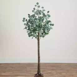 Pre-Lit Warm LED Eucalyptus Plant, 5 ft.