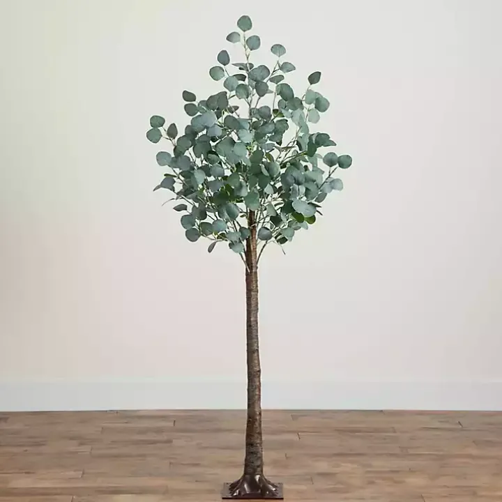 Pre-Lit Warm LED Eucalyptus Plant, 5 ft.