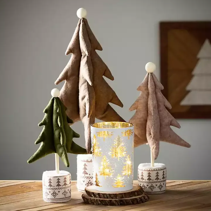 Pre-Lit White and Gold Christmas Tree Jar