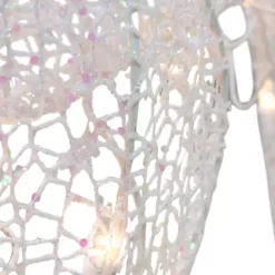 Pre-Lit White Mesh Red Bow Christmas Reindeer
