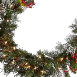 Pre-Lit Wintry Pine Christmas Garland, 9 ft.