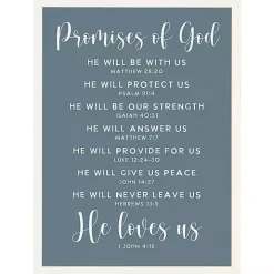 Promises of God Blue Wood Wall Plaque