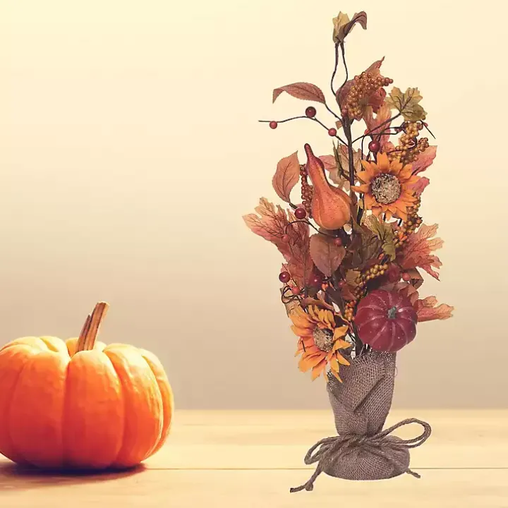 Pumpkin and Sunflower Harvest Arrangement