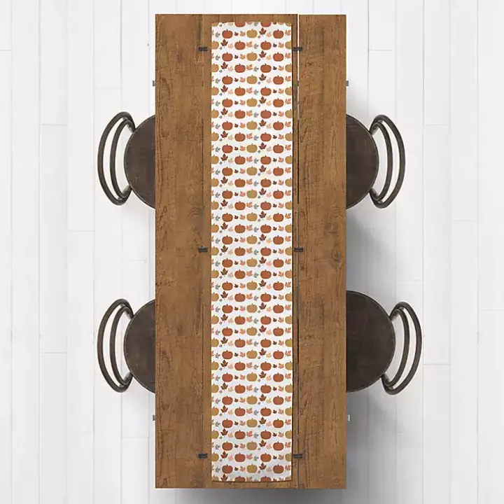 Pumpkins and Leaves Table Runner, 90 in.