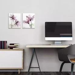 Purple Blooms Framed Canvas Art Prints, Set of 2