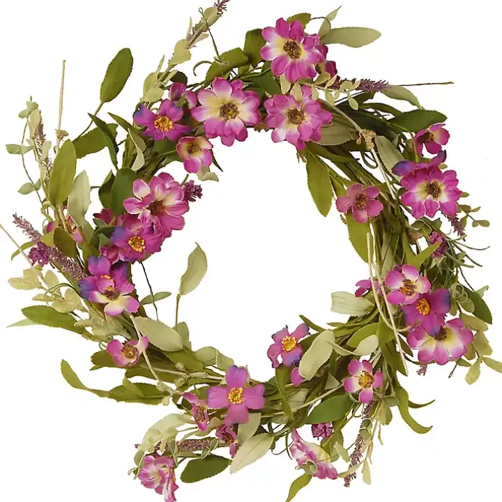 Purple Daisy and Lavender Wreath