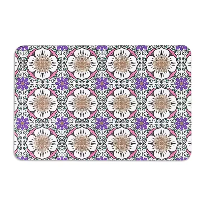 Purple Flower Stone Bath Mat