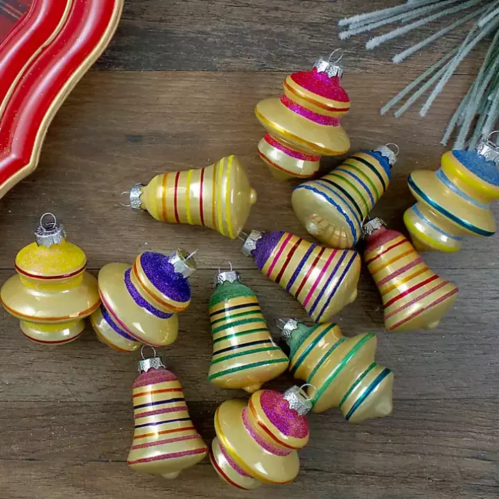 Purple Gold Finial and Bell 12-pc. Ornament Set