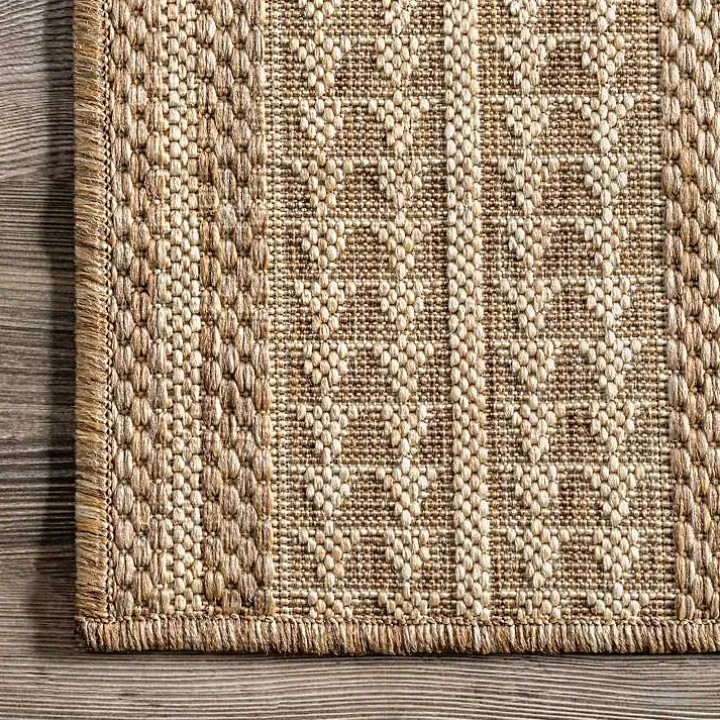 Raina Brown Tribal Zig Zag Outdoor Rug, 5x8