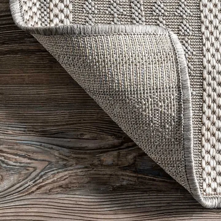 Raina Gray Tribal Zig Zag Outdoor Rug, 5x8