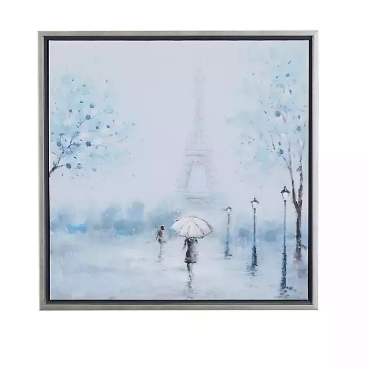 Rainy Paris Blues Transitional Framed Wall Art