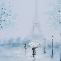 Rainy Paris Blues Transitional Framed Wall Art