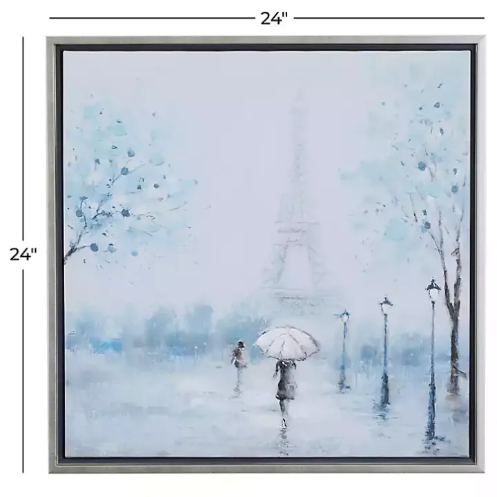 Rainy Paris Blues Transitional Framed Wall Art