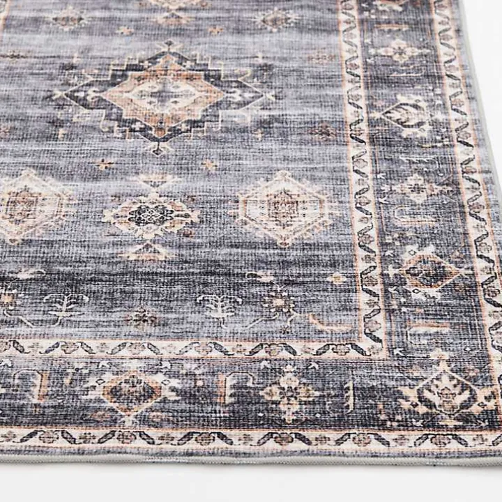 Raquel Gray Washable Area Rug, 7x9