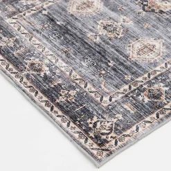 Raquel Gray Washable Area Rug, 7x9