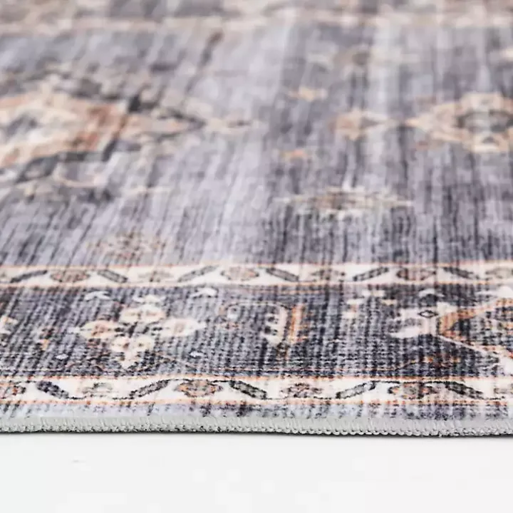 Raquel Gray Washable Area Rug, 7x9