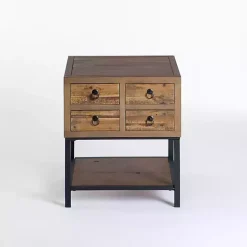 Reclaimed Wood Accent Table with Keeping Drawers