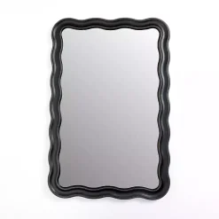 Rectangle Catorina Black Wavy Wall Mirror