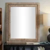 Rectangle Distressed Beaded Wall Mirror