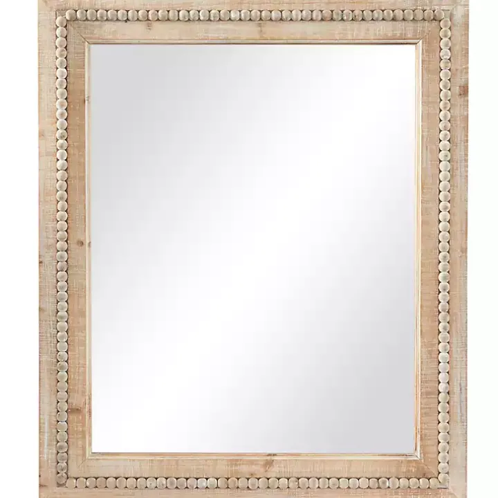 Rectangle Distressed Beaded Wall Mirror