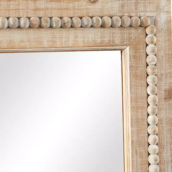 Rectangle Distressed Beaded Wall Mirror