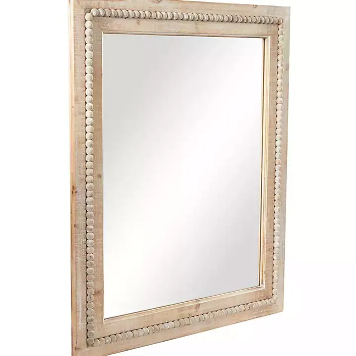 Rectangle Distressed Beaded Wall Mirror
