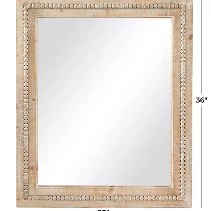 Rectangle Distressed Beaded Wall Mirror