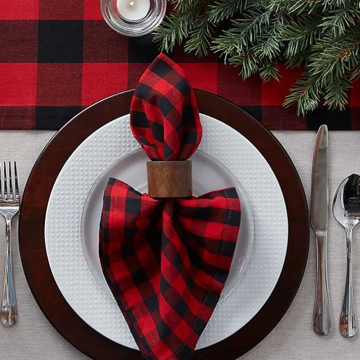 Red & Black Buffalo Check Table Runner
