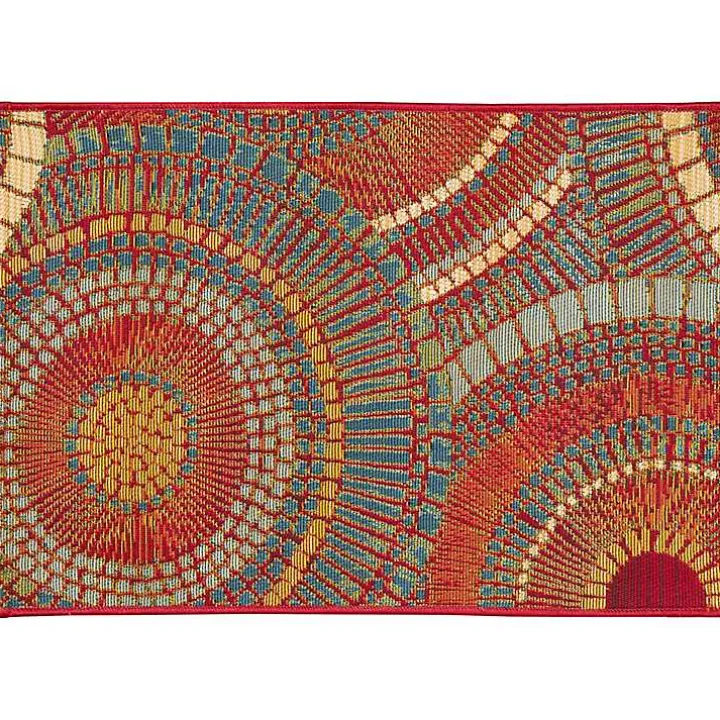 Red & Blue Circles Indoor/Outdoor Rug, 3x4