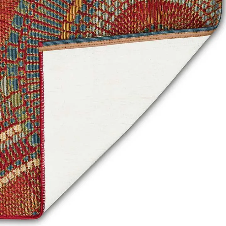 Red & Blue Circles Indoor/Outdoor Rug, 3x4