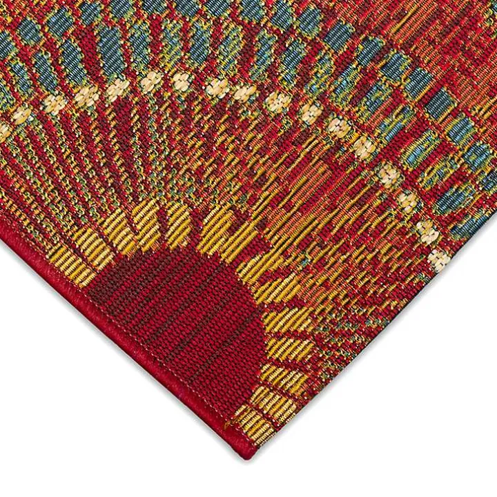 Red & Blue Circles Indoor/Outdoor Rug, 3x4