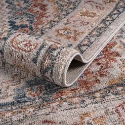 Red & Blue Vintage Medallion Area Rug, 5x7