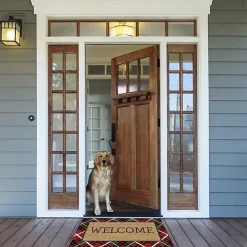Red & Green Plaid Welcome Doormat