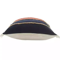 Red & Navy Nautical Rope Throw Pillow. 20x20