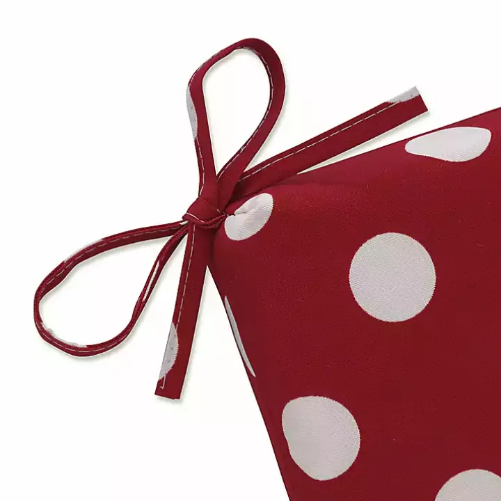Red & White Polka Dot Outdoor Chaise Cushion
