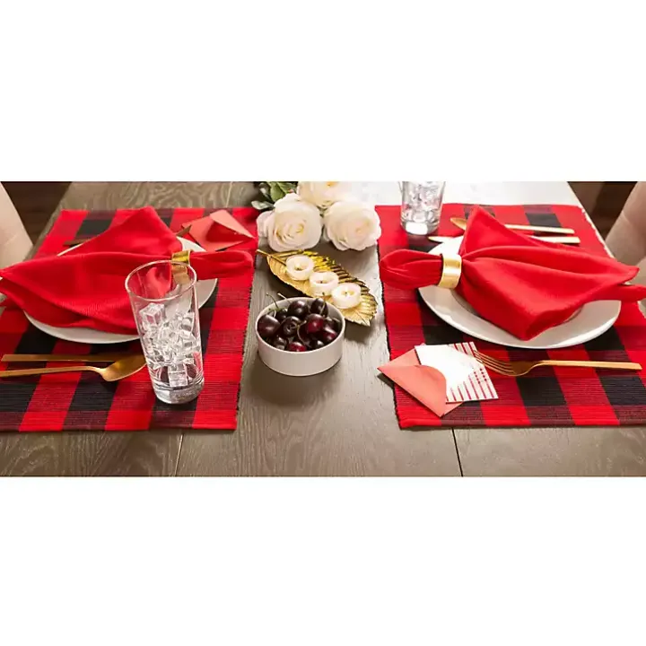 Red and Black Buffalo Check Placemats, Set of 6