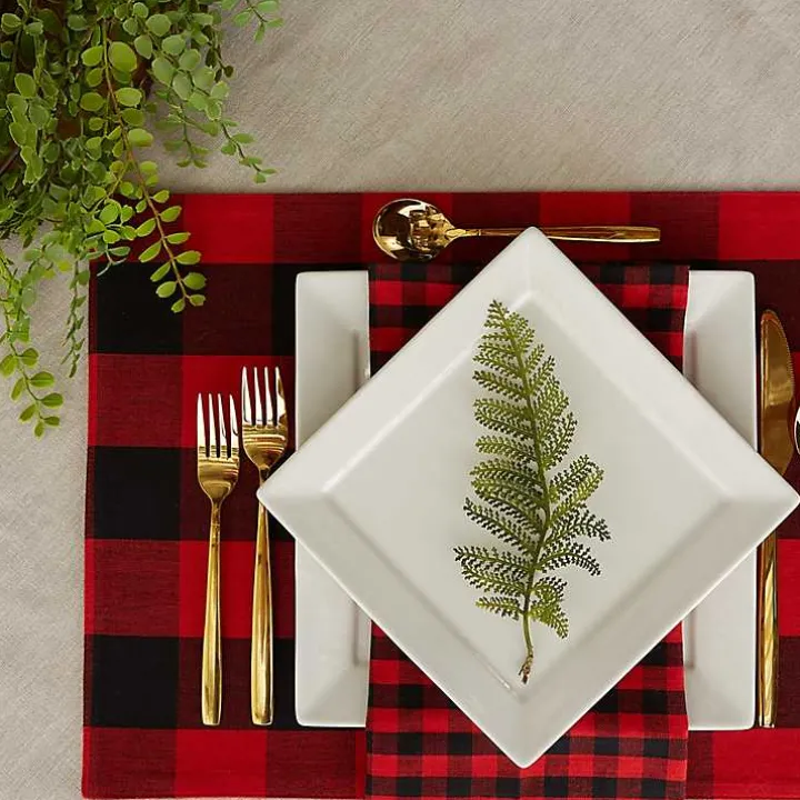 Red and Black Gingham Placemats, Set of 4
