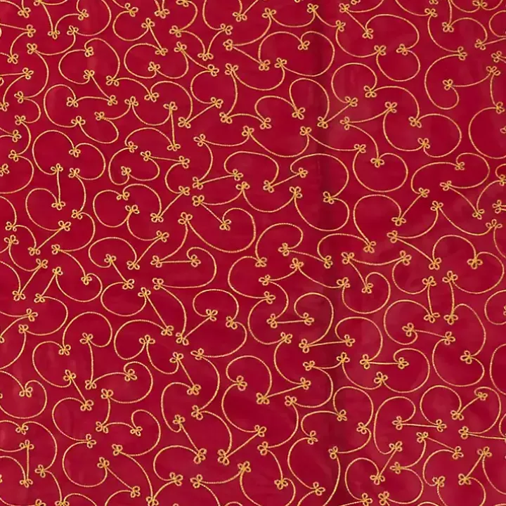 Red and Gold Emboidered Tree Skirt