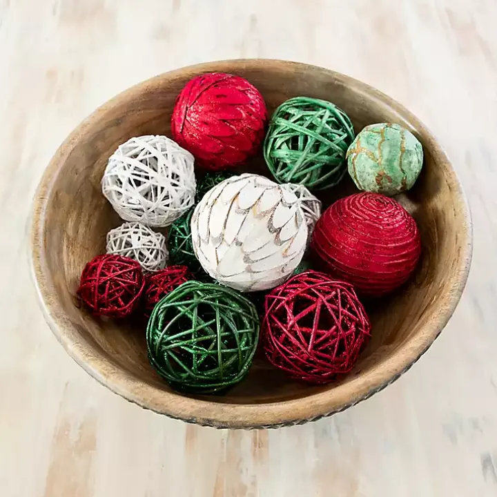 Red and Green 16-pc. Mixed Orb Filler