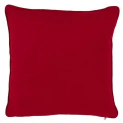 Red Back White Snowy Snowflake Christmas Pillow