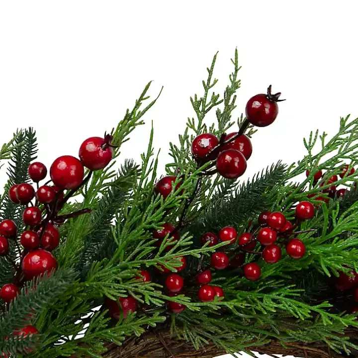 Red Berry Pine Spiral Wreath