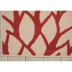 Red Bright Floral Burst Outdoor Area Rug, 5x7