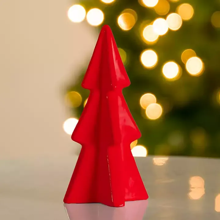 Red Ceramic Christmas Tree, 15 in.