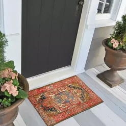 Red Diamond Medallion Indoor/Outdoor Rug, 3x4
