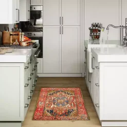 Red Diamond Medallion Indoor/Outdoor Rug, 3x4